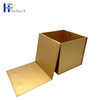 Boîte de papier d'emballage doré pliable en gros, boîte de papier à couvercle magnétique de forme carrée