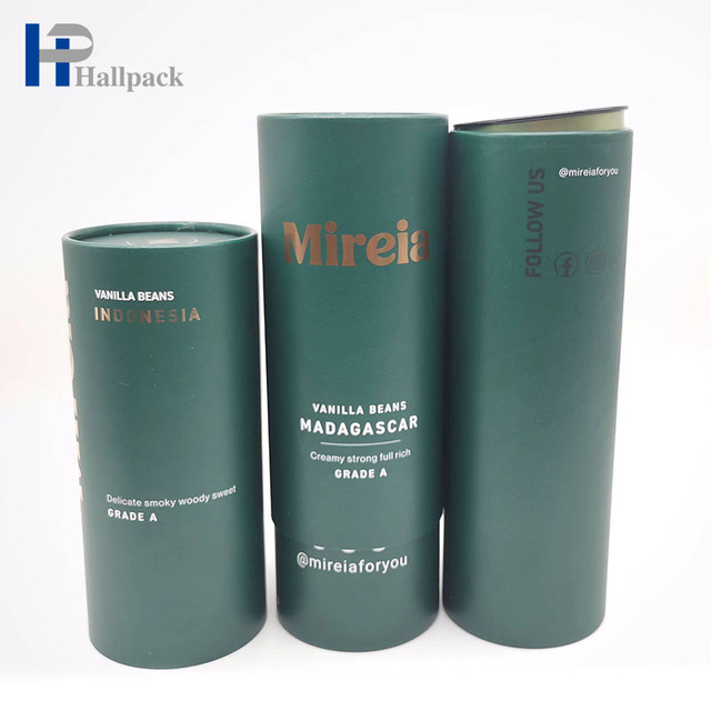 Tube de papier d'emballage de bouteille d'huile d'essence de tube de papier cosmétique rond vert