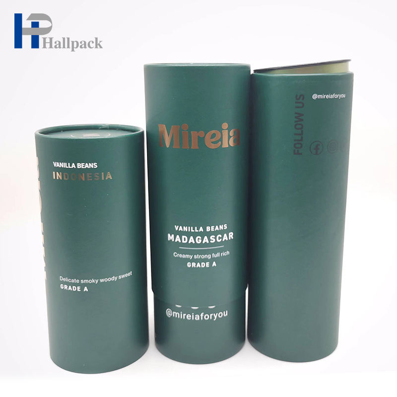 Tube de papier d'emballage de bouteille d'huile d'essence de tube de papier cosmétique rond vert