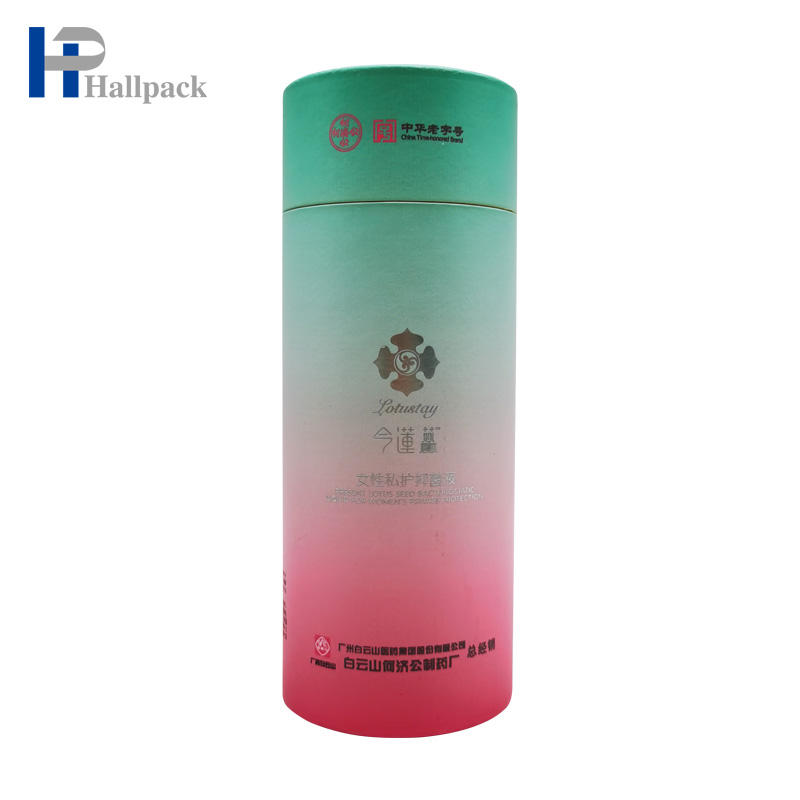 Emballage de tube de papier de bouteille en verre rose pour compte-gouttes en verre