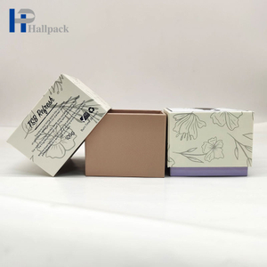 Emballage cadeau personnalisé, boîte à bougies en papier artisanal à couvercle plat carré