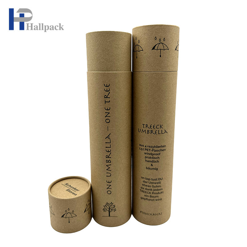 Tube rond d'emballage de papier de tube de carton de papier d'emballage d'étiquette faite sur commande qui respecte l'environnement pour le parapluie