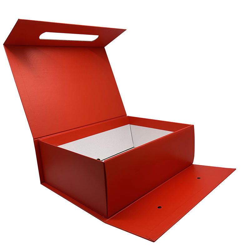 Boîte de papier de grande taille pliable magnétique faite sur commande de luxe avec la corde de main en cuir