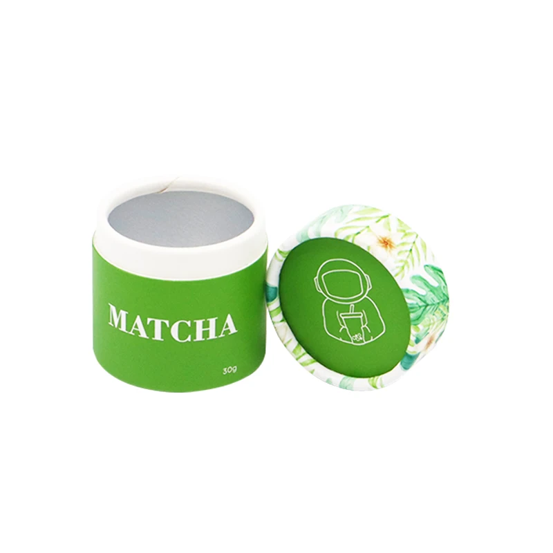 Emballage de tube en papier personnalisé pour récipient en poudre de matcha 30 g