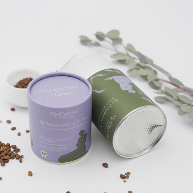 Emballage de tube en papier avec couvercles pour le thé de thé à thé de qualité alimentaire