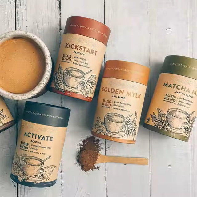 Emballage à thé recyclable Poule d'emballage Round Cylinder Pobilier pour les noix de sel de sel grains de café