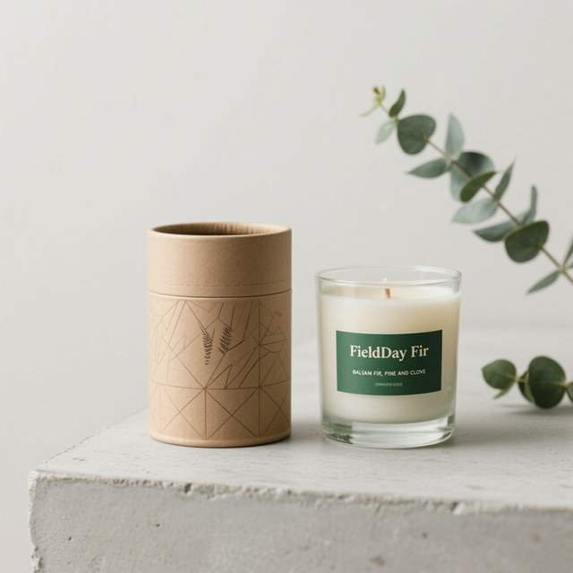 Boîte ronde Cylindre pour bouteille Kraft Cardboard Candle Tube Emballage