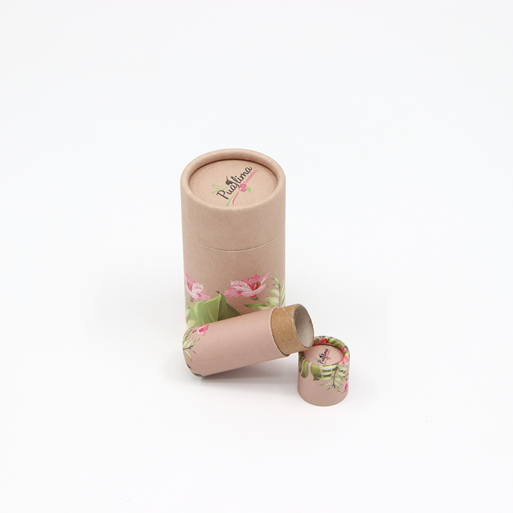 Papier de tube emballé par carton rond cosmétique fait sur commande qui respecte l'environnement emballé pour le baume à lèvres déodorant de poussée