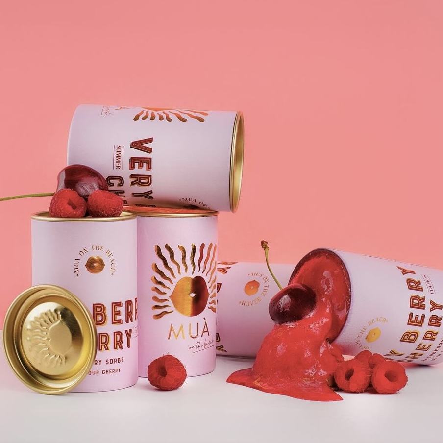 Cylindre en carton créatif personnalisé, récipient de crème glacée de qualité alimentaire avec couvercle en métal, Tube en papier à paroi intérieure, emballage en papier d'aluminium