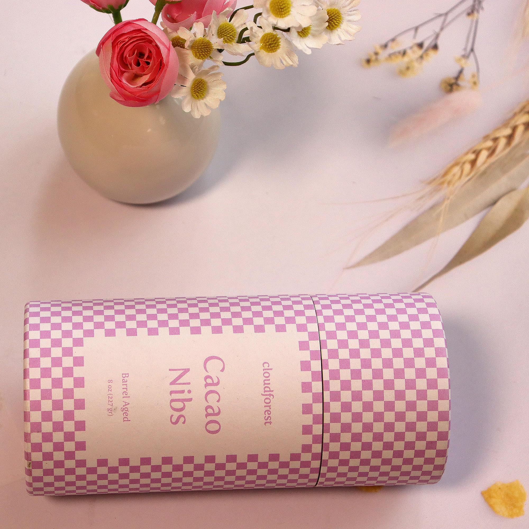 Conteneurs de stockage en carton cylindrique imprimés sur mesure pour emballage alimentaire en fèves de cacao, emballage en tube de papier