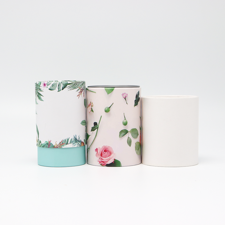 Boîte faite sur commande écologique de cylindre de carton de catégorie comestible avec l'emballage de tube de papier de couverture en métal pour le thé de café de noix