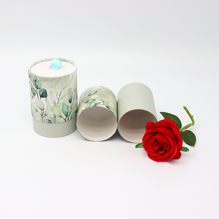 Boîte faite sur commande écologique de cylindre de carton de catégorie comestible avec l'emballage de tube de papier de ruban pour le thé de café