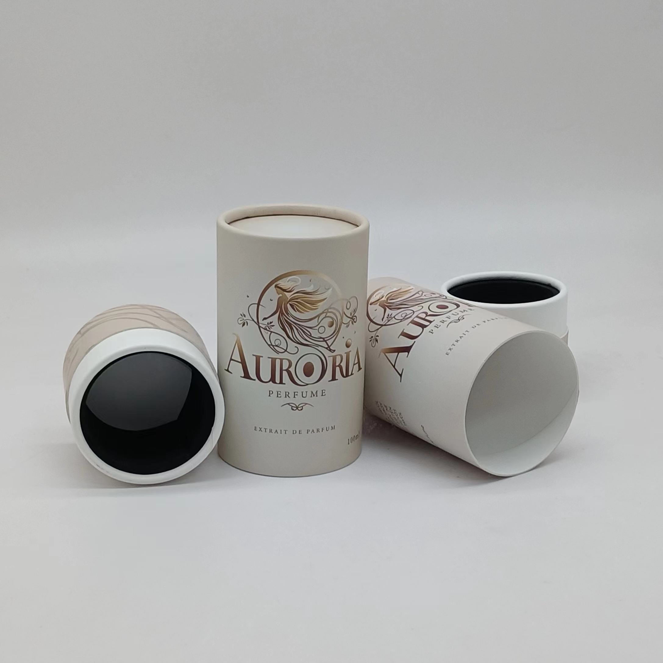 Parfum de conception de paquet de tube de papier de cylindre de carton kraft biodégradable pour le cadeau