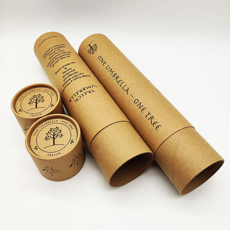 Tube d'emballage de parapluie Full Kraft personnalisé moins cher avec impression