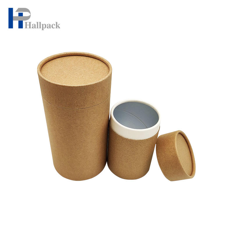 Tube de papier Kraft brun de qualité alimentaire, cylindre écologique en forme de thé, emballage de soins de la peau, biscuits, cosmétiques, artisanat, cylindre en papier