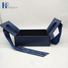 Emballage de boîte de ruban bleu de luxe pour parfum coffrets cadeaux personnalisés pour thé rouge à lèvres bière cils perruques outils