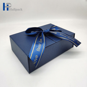 Emballage de boîte de ruban bleu de luxe pour parfum coffrets cadeaux personnalisés pour thé rouge à lèvres bière cils perruques outils