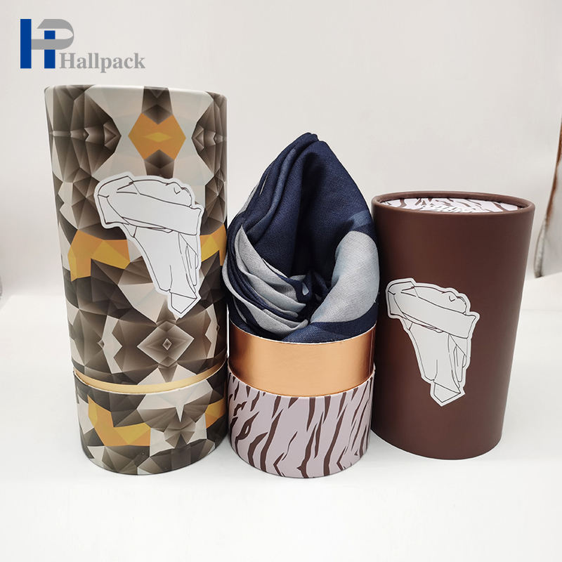 Carton de papier Kraft mat biodégradable de haute qualité, Tube de papier rond, serviette, vêtements, sous-vêtements, foulard en soie, emballage en Tube de papier cadeau