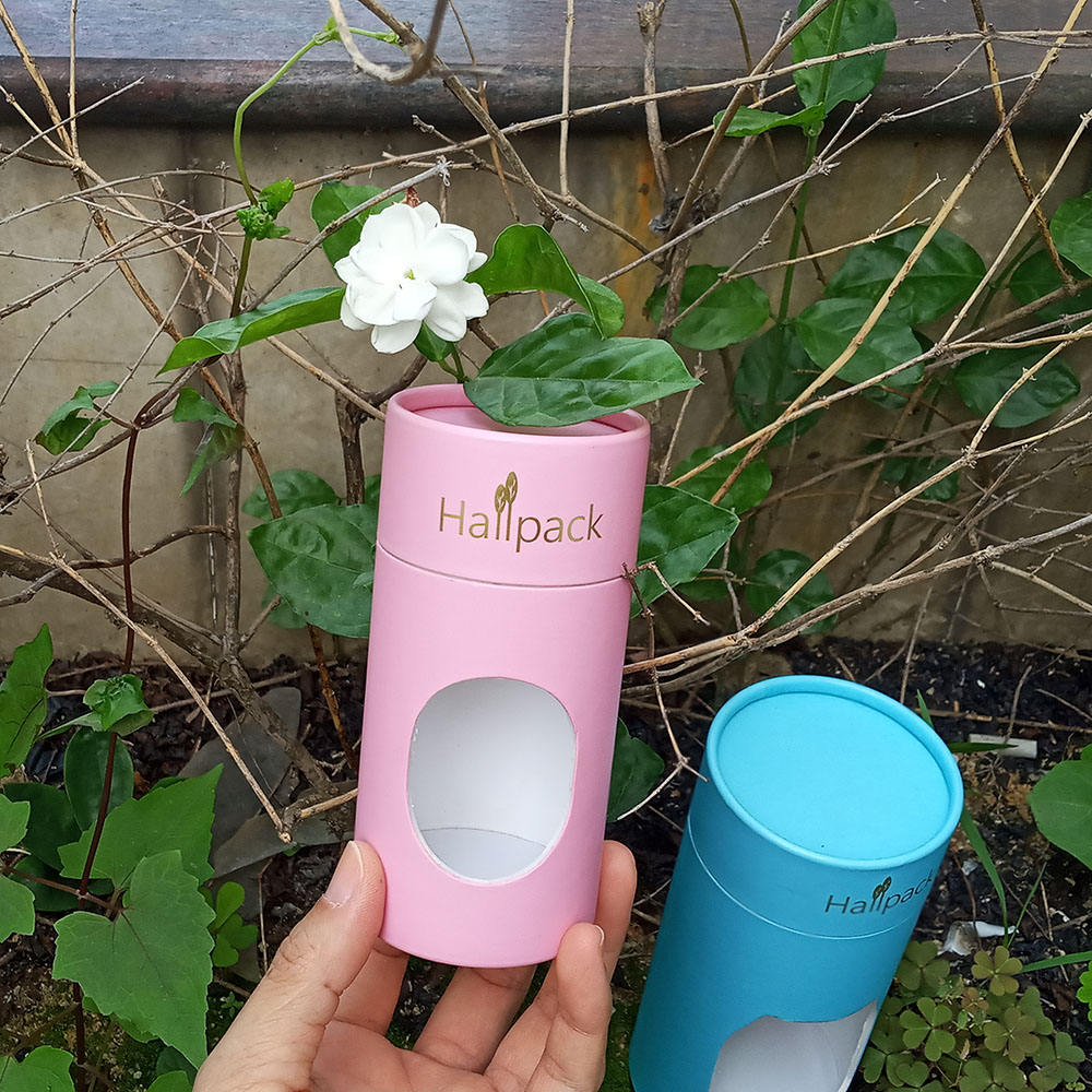 Fabricant rond vide Kraft artisanat cylindre Tubes emballage papier à rouler Tube conteneur avec fenêtre