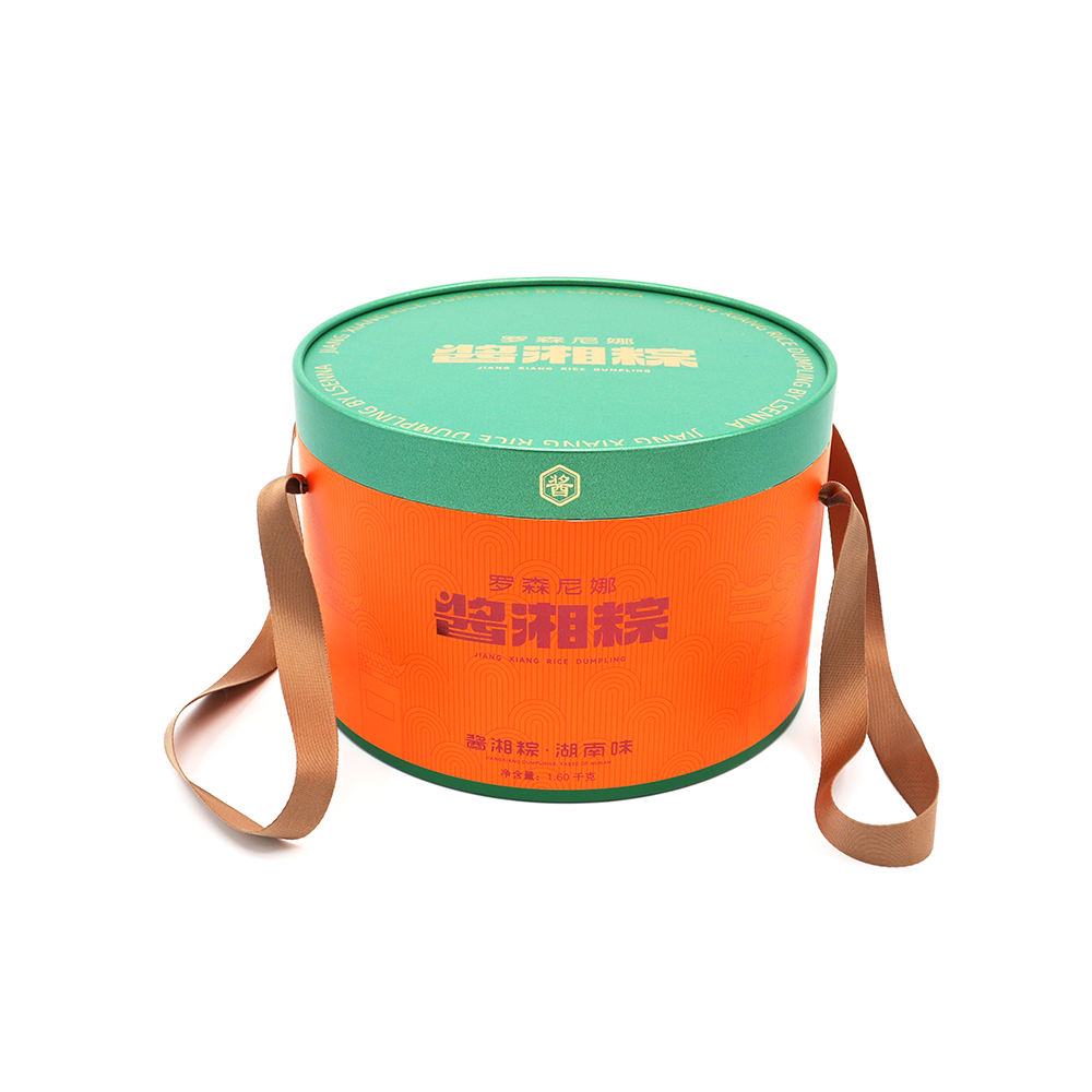 Design de luxe impression Mooncake Dumplings gâteau d'anniversaire fête gâteau cylindre conteneur rond papier emballage cadeau papier emballage
