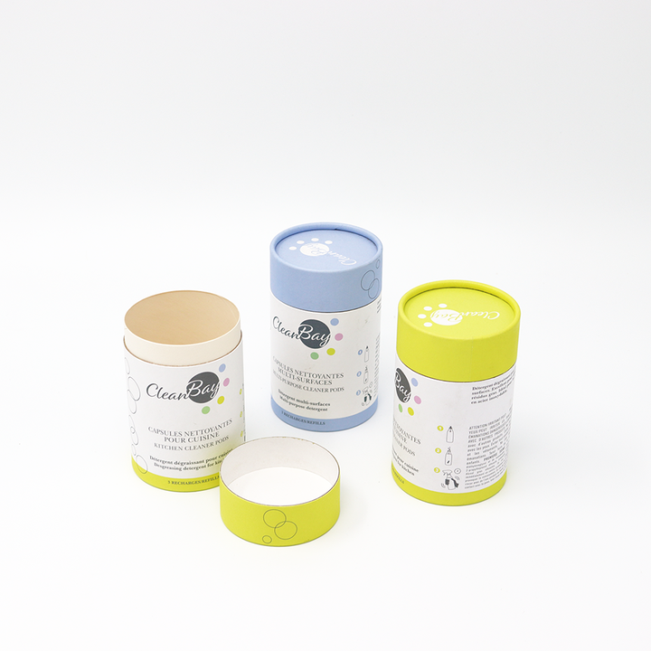 Emballage fait sur commande écologique de tube de papier de boîte de cylindre de carton de nettoyant pour le détergent polyvalent de fenêtres d'ameublement