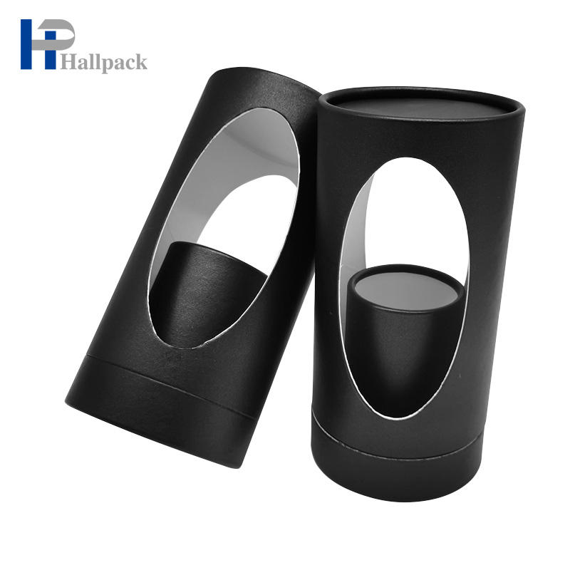Tube de papier Lip Blam Tube de papier de fenêtre Tube de papier en carton noir uni