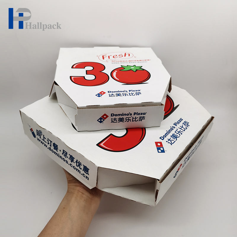 Boîte de papier d'emballage de qualité alimentaire imprimée par conception personnalisée de boîte à pizza