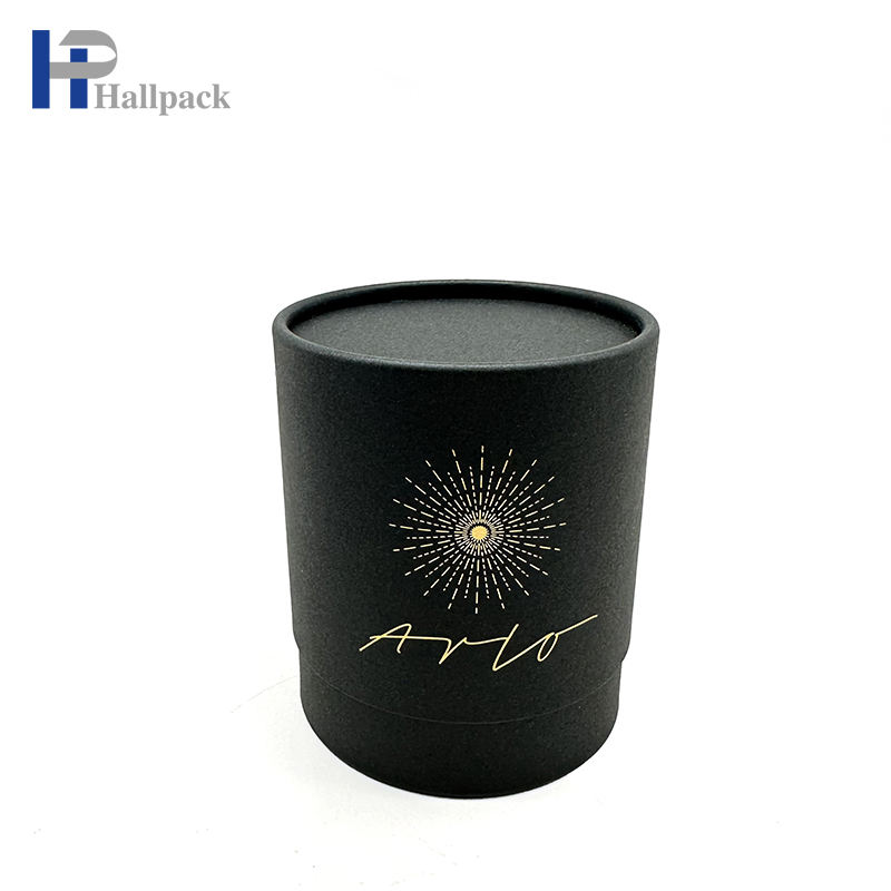 Tube de papier d'emballage de parfum cosmétique de cylindre de timbre d'or noir de nouveau style