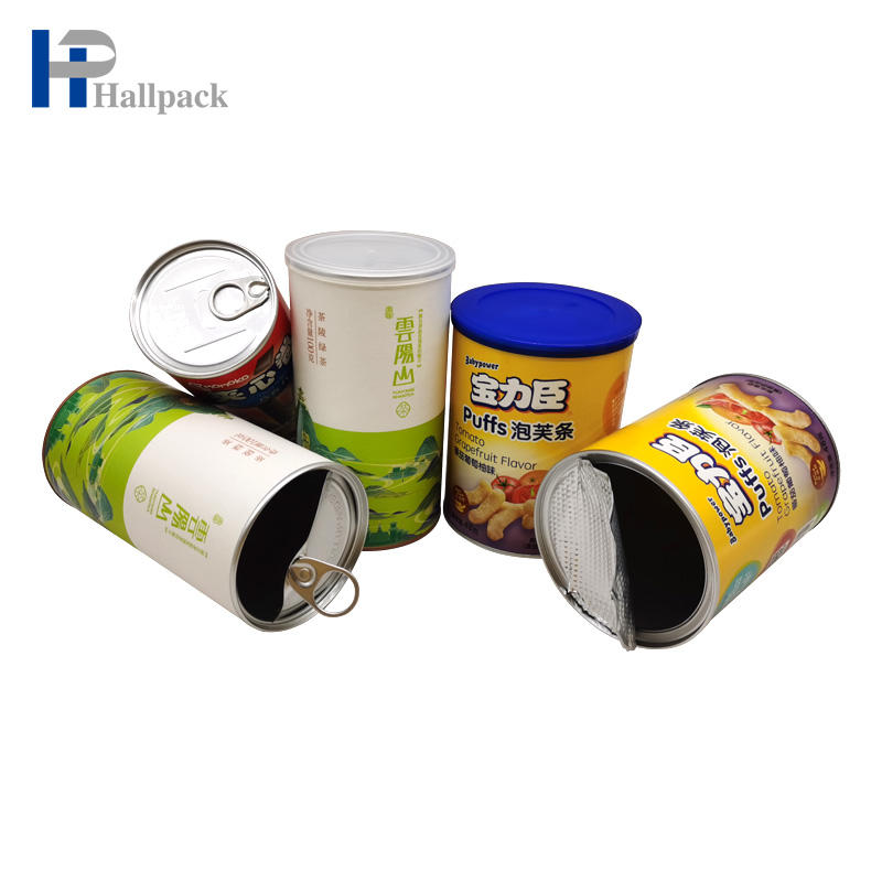 Le papier d'emballage facile à décoller du couvercle peut tuber le tube de papier supérieur transparent avec le couvercle en métal