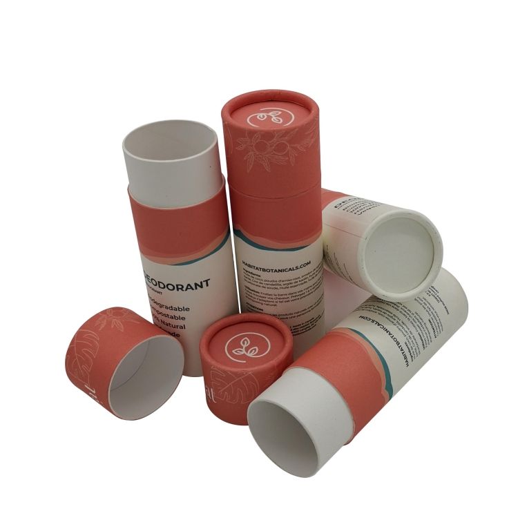 L'usine dispose d'un grand approvisionnement à long terme en tubes de papier cosmétiques, conteneurs de cosmétiques OEM, bâton cosmétique rond personnalisé