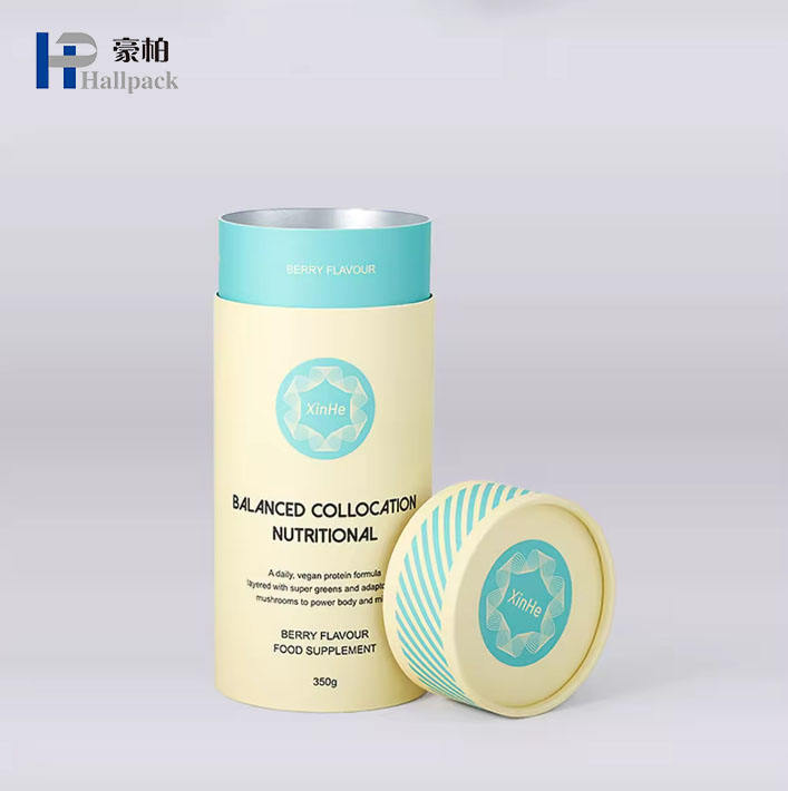 Conteneur de cylindre de carton de catégorie comestible d'emballage de tube de papier pour l'emballage de boîte ronde de thé