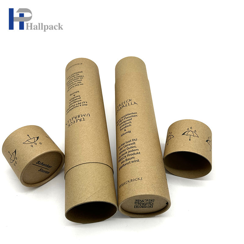 Tube rond d'emballage de papier de tube de carton de papier d'emballage d'étiquette faite sur commande qui respecte l'environnement pour le parapluie
