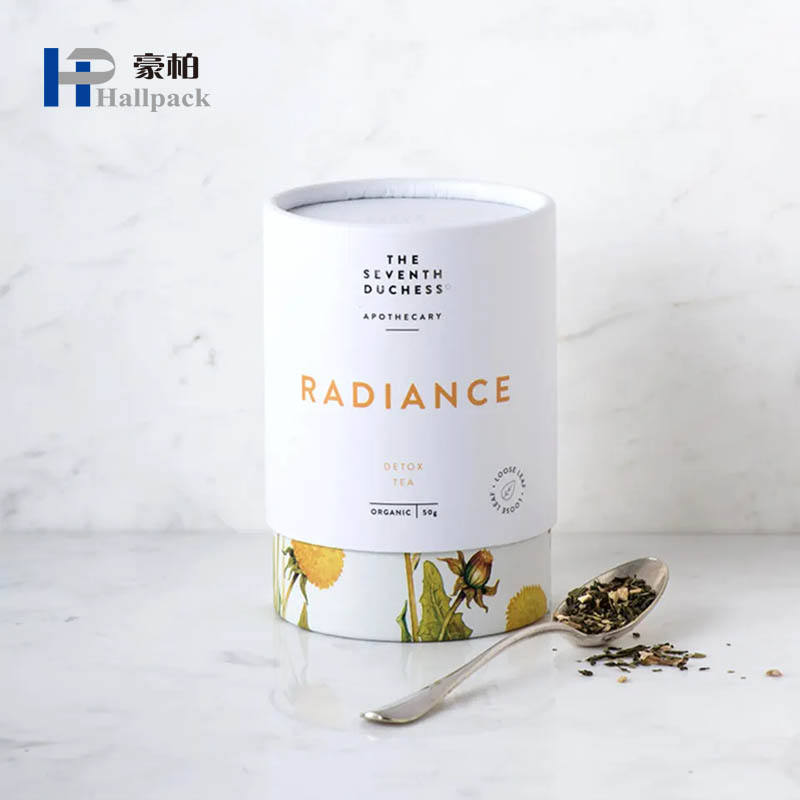 Emballage fait sur commande écologique de tube de papier de boîte de cylindre de carton de catégorie comestible pour le thé de café d'écrous