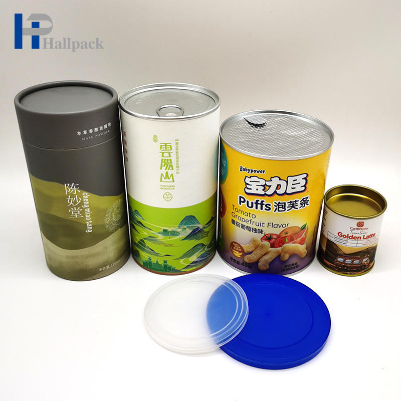 Paquet rond emballé par carton de catégorie comestible de conception adaptée aux besoins du client écologique de boîte de tube