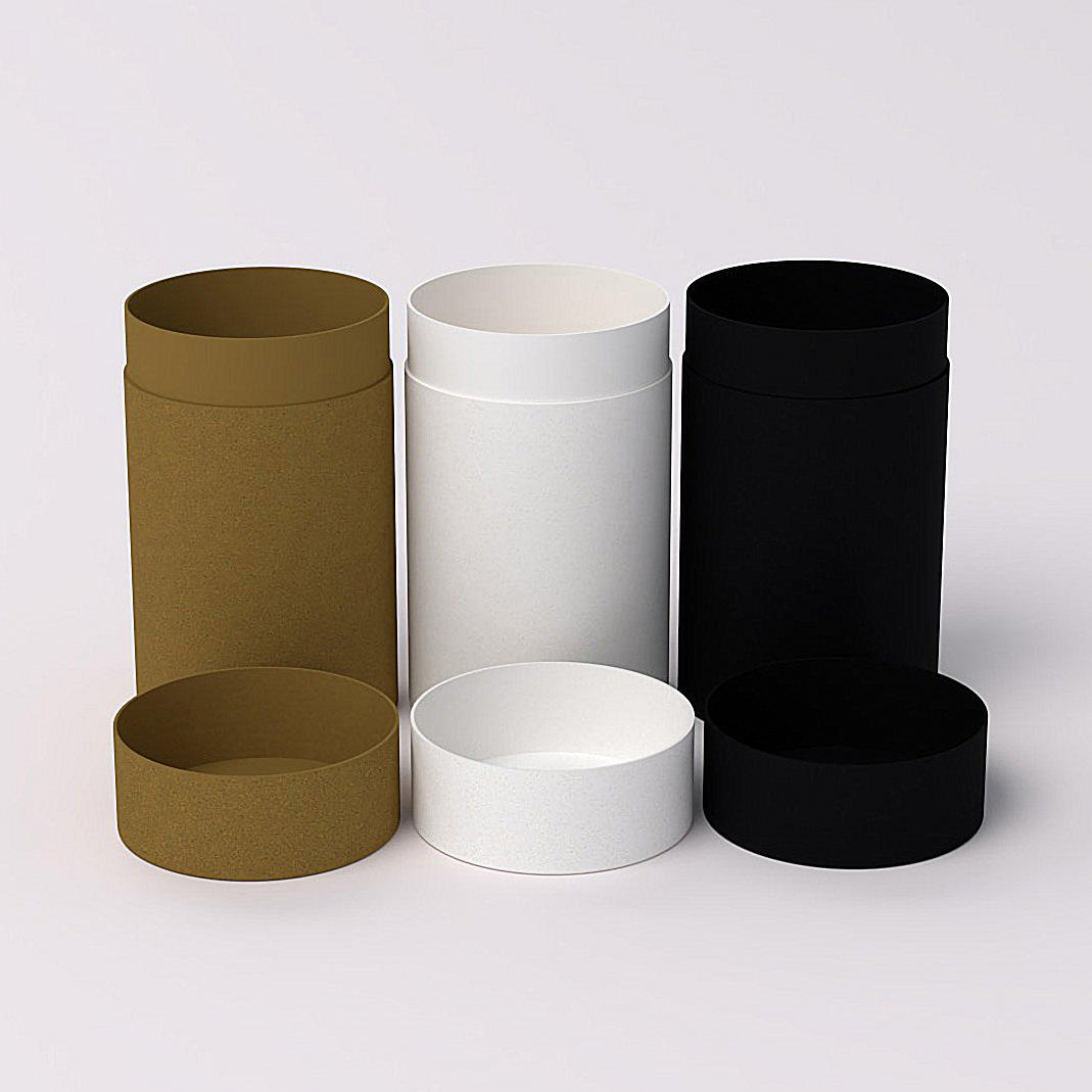 Tube de boîte de papier de livraison Eco Kraft brun de haute qualité personnaliser boîte ronde blanche emballage de tube de papier de cylindre biodégradable noir
