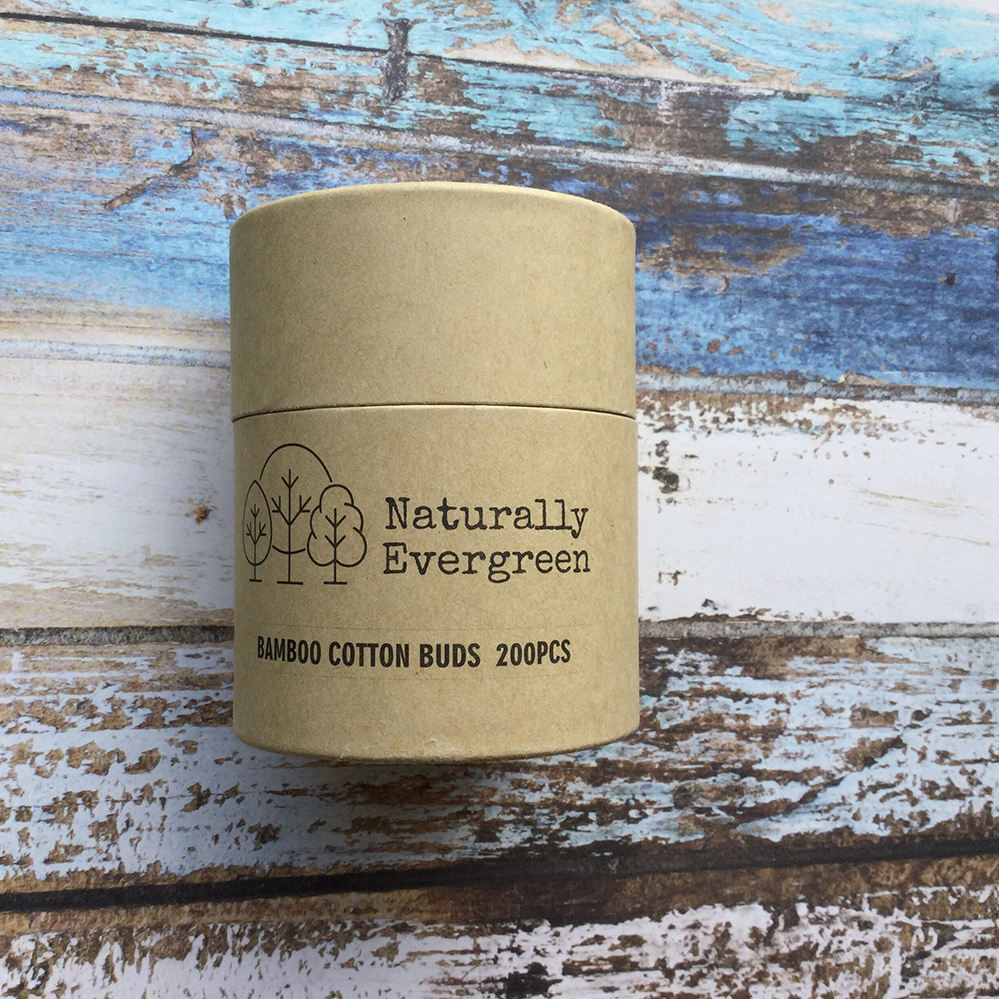 Paquet cosmétique fait sur commande biodégradable de boîte de tube rond emballé par carton cosmétique pour les cotons-tiges en bambou