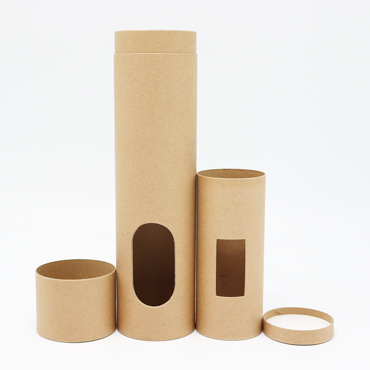 Tubes ronds faits sur commande de carton de cylindre d'emballage de tube de papier d'emballage de taille avec la fenêtre de PVC