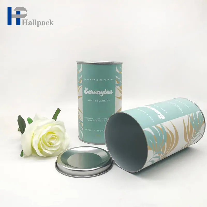 Tube de papier de qualité alimentaire de haute qualité, emballage de thé de style canette, emballage de tube biodégradable, emballage de tube de papier personnalisé pour la nourriture