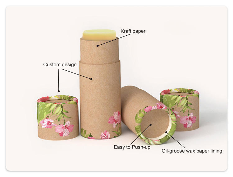 Mini tube en papier pour baume à lèvres torsadé, récipient déodorant de 3.5g, résistant à l'huile