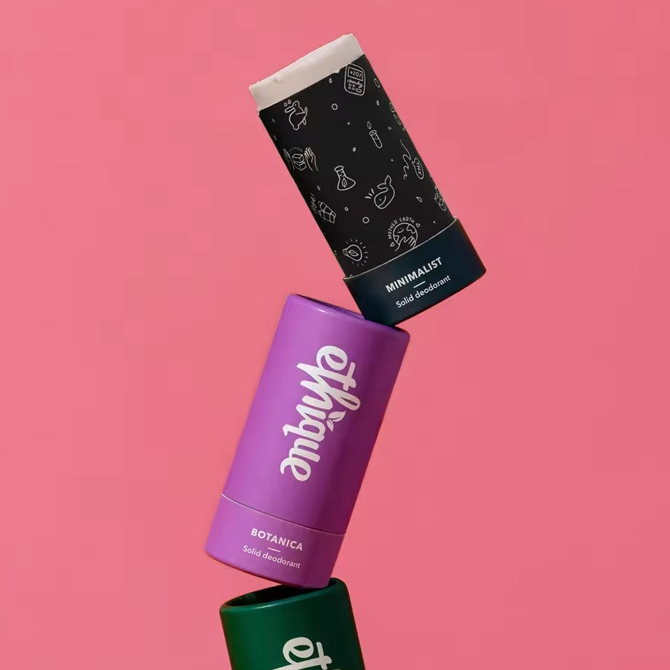 Vente chaude de tube poussoir de rouge à lèvres/brillant à lèvres en carton recyclable biodégradable