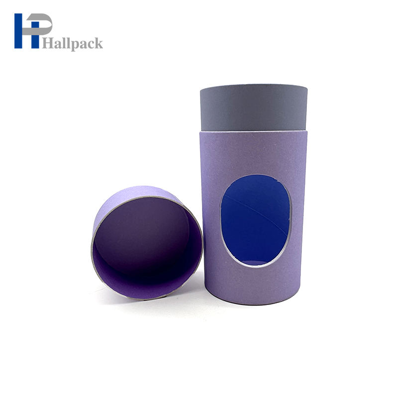 Tubes en papier artisanaux écologiques personnalisés, conteneur rond en Carton, écharpe, sous-vêtements, cylindre, emballage en Tube de papier avec fenêtre