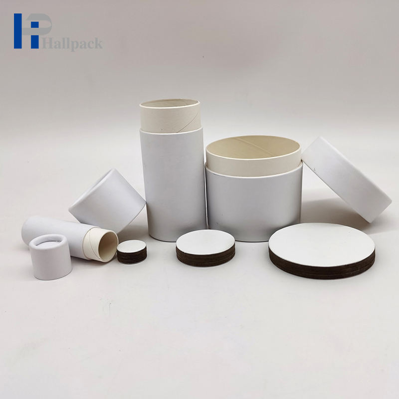 Emballage cosmétique fait sur commande écologique de tube de papier de boîte de cylindre de carton d'emballage pour le baume à lèvres déodorant de baume de nez d'animal familier de poussée
