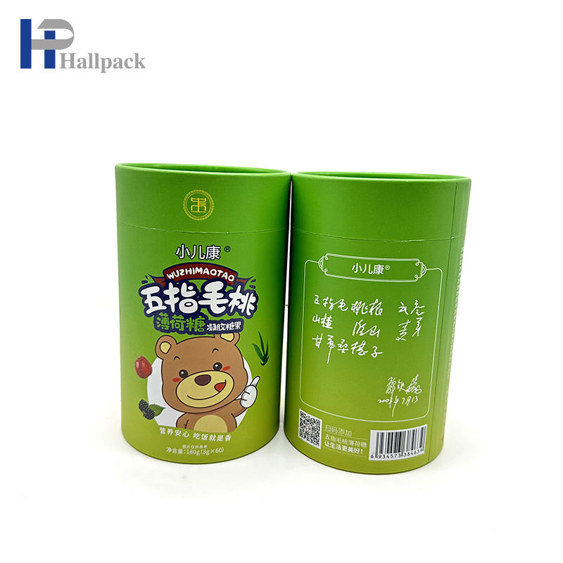 Bon approvisionnement emballage rond bonbons biscuits collations qualité alimentaire cylindre de papier assaisonnement personnaliser cylindre de papier