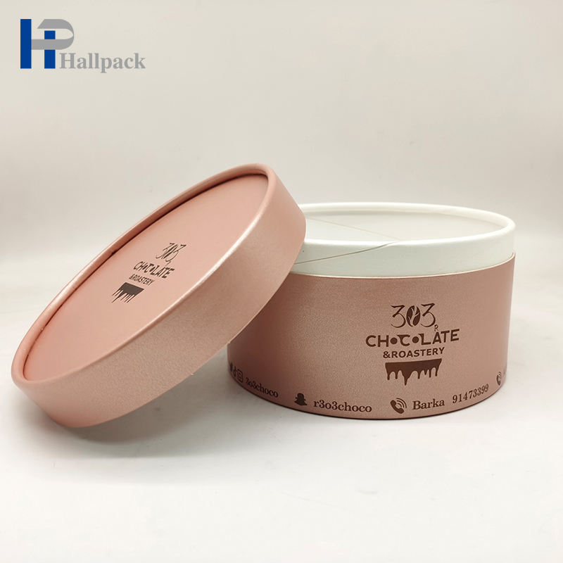 Tube rond de papier d'emballage d'or chaud rose écologique pour des accessoires de mode