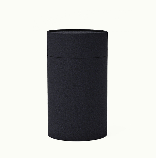 Tube de papier en carton cylindre de taille S, stock noir, pour café, boissons, jus, Champagne et Tequila, emballage Durable et solide