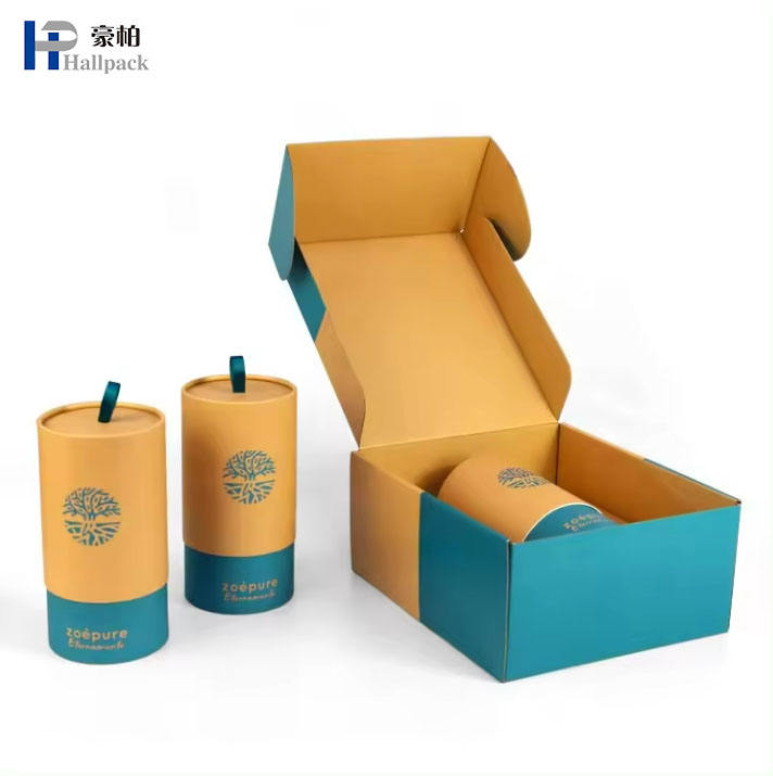Logo personnalisé 2 pièces papier carton rigide stockage de bougies coffret cadeau petit Tube boîte bougie papier emballage pour bougies