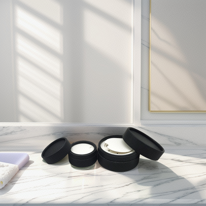 Tube en papier personnalisé, nouveau Design, avec tamis, étui à poudre Compact, emballage, tube kraft noir pour shampoing