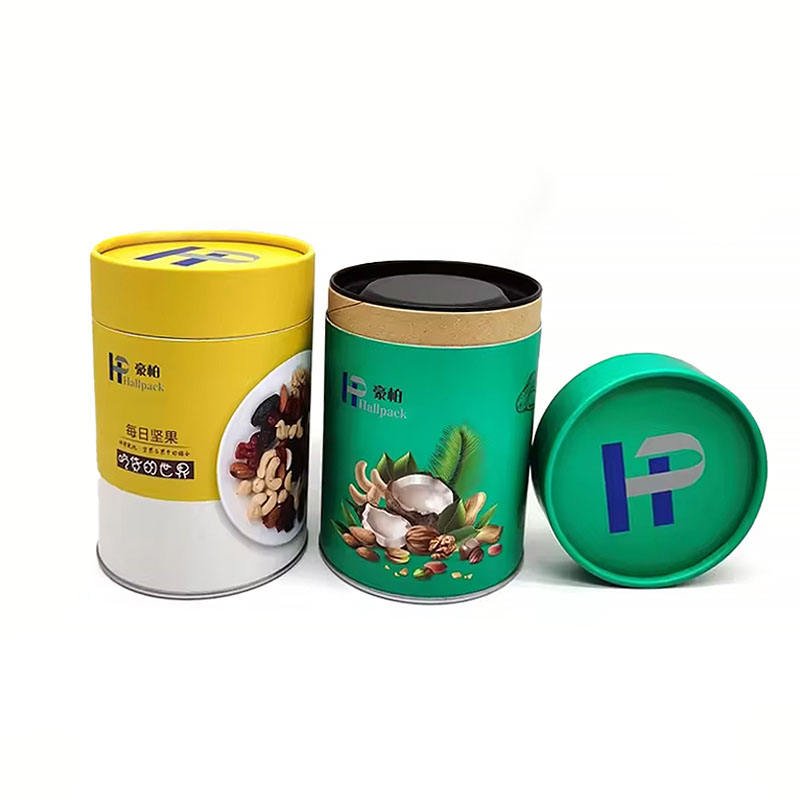 Personnalisez les tubes en papier de qualité alimentaire avec couvercle en étain biodégradable pour l'emballage de thé, de café et de noix