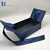 Emballage de boîte de ruban bleu de luxe pour parfum coffrets cadeaux personnalisés pour thé rouge à lèvres bière cils perruques outils