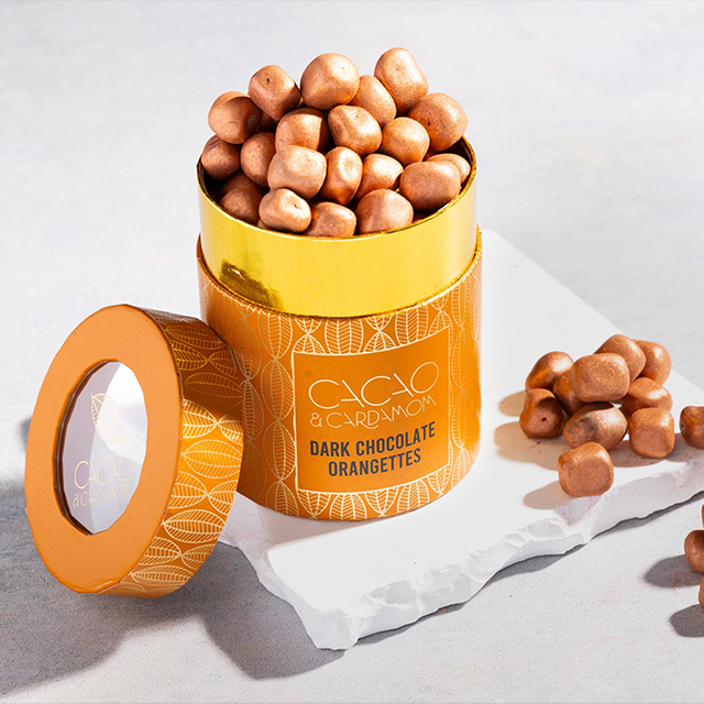 Emballage de tube biodégradable de prix usine Hallpack pour le café Emballage de tube de papier personnalisé écologique pour les biscuits au chocolat